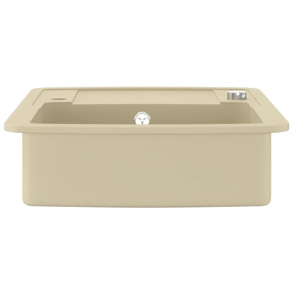 vidaXL Granite Kitchen Sink Single Basin Beige