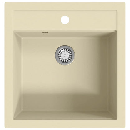vidaXL Granite Kitchen Sink Single Basin Beige