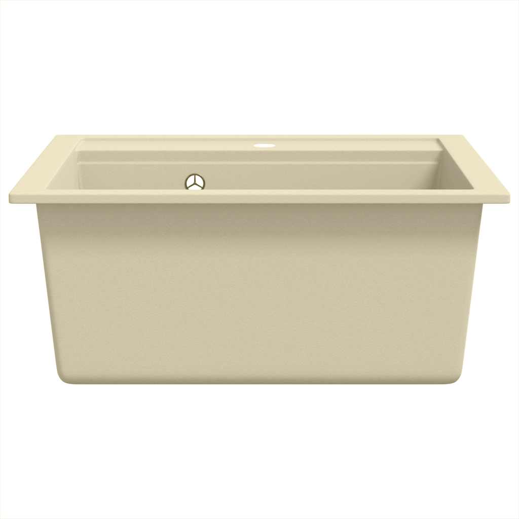 vidaXL Granite Kitchen Sink Single Basin Beige