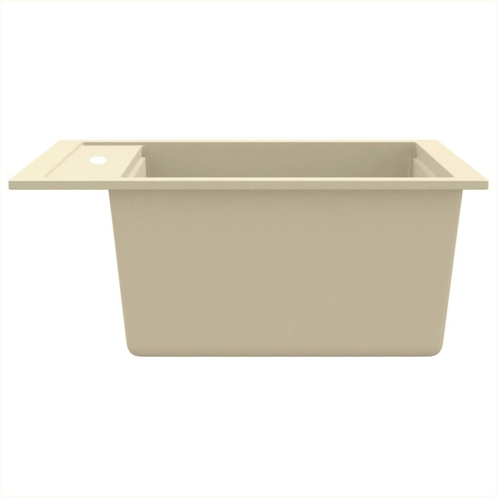 vidaXL Granite Kitchen Sink Single Basin Beige