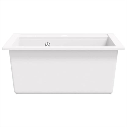 vidaXL Granite Kitchen Sink Single Basin White