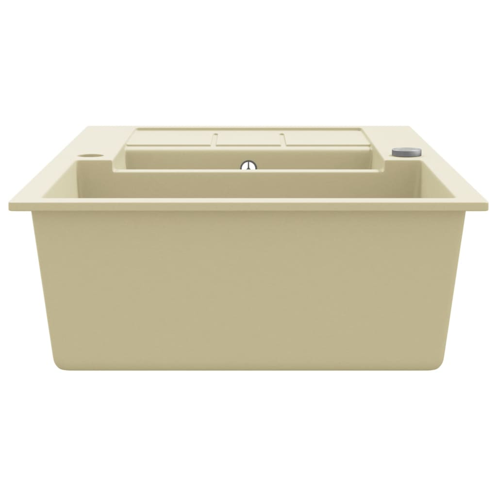 vidaXL Granite Kitchen Sink Double Basins Beige