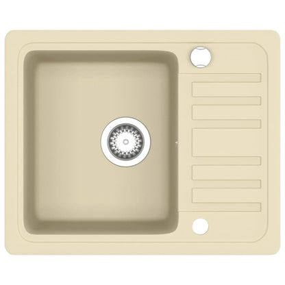 vidaXL Granite Kitchen Sink Single Basin Beige