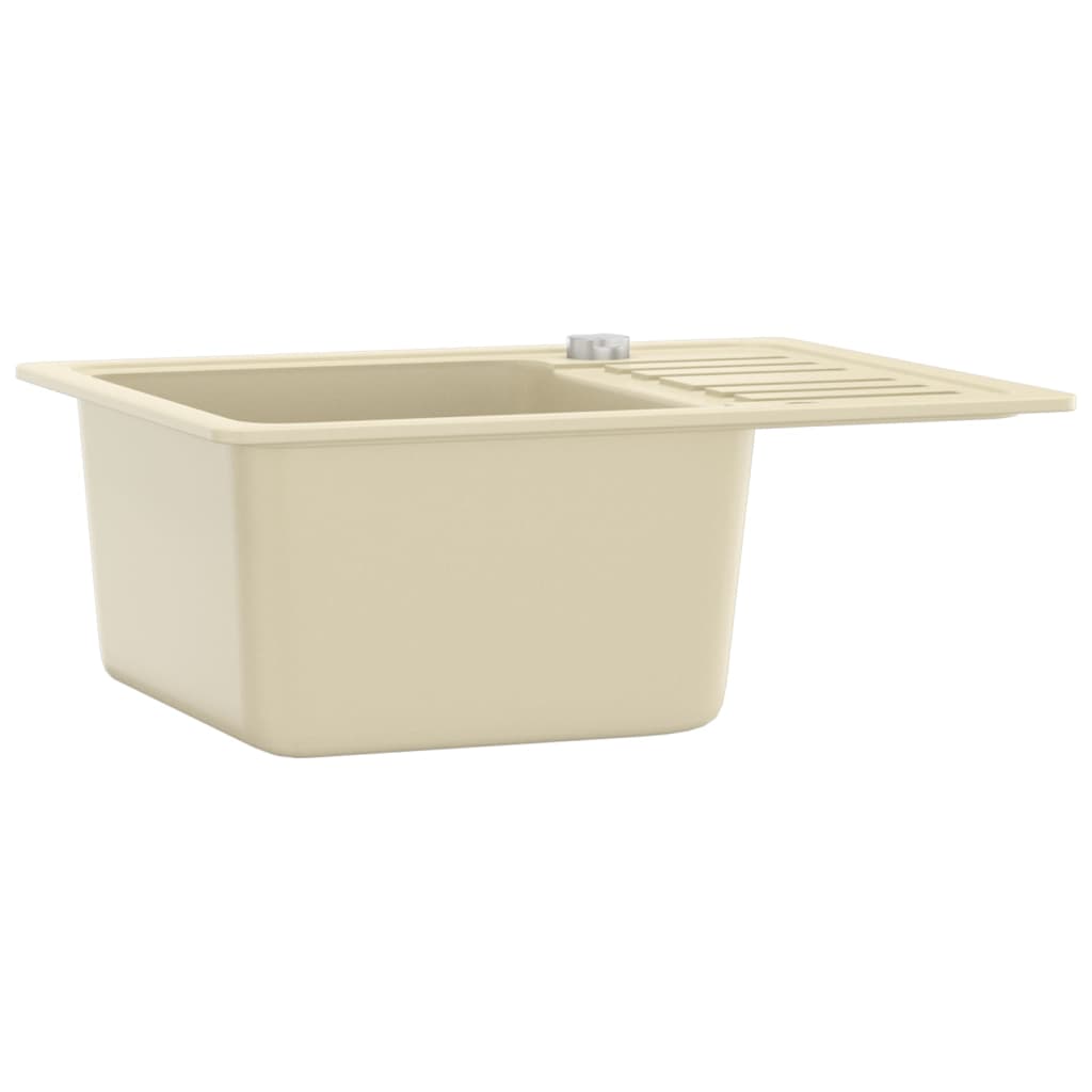 vidaXL Granite Kitchen Sink Single Basin Beige