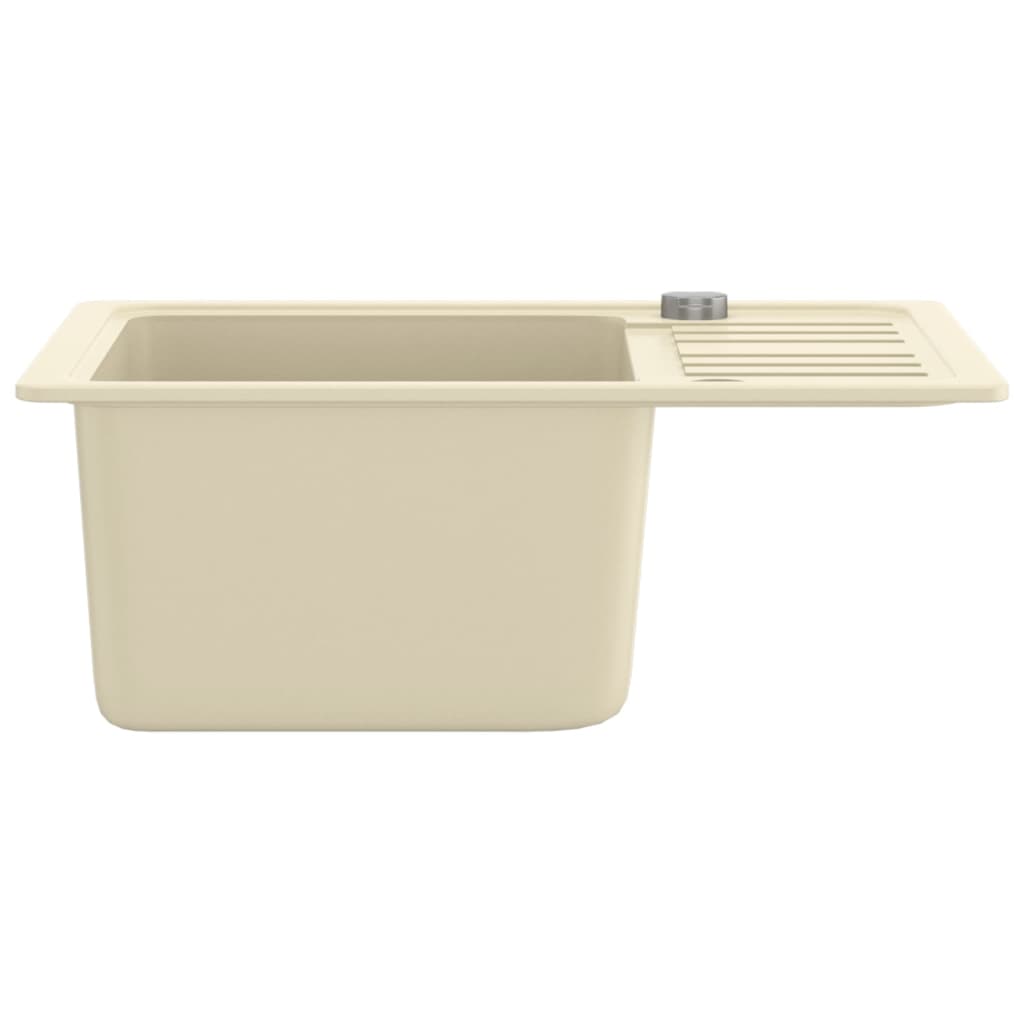 vidaXL Granite Kitchen Sink Single Basin Beige