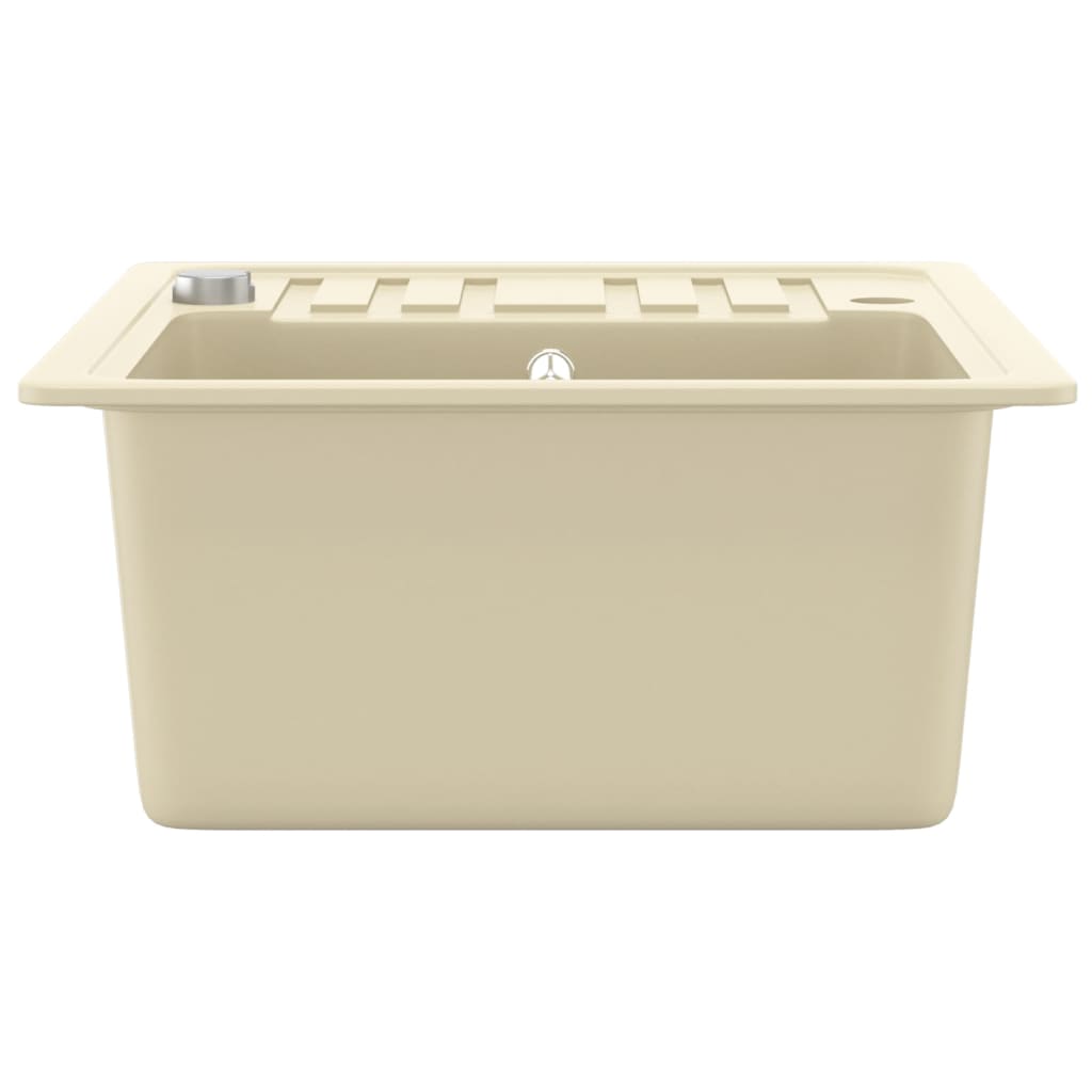 vidaXL Granite Kitchen Sink Single Basin Beige
