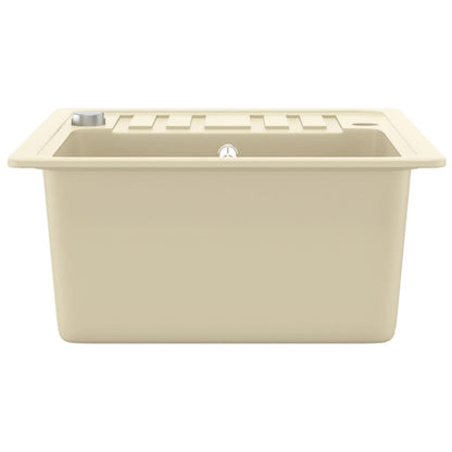vidaXL Granite Kitchen Sink Single Basin Beige