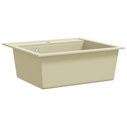 vidaXL Granite Kitchen Sink Single Basin Beige