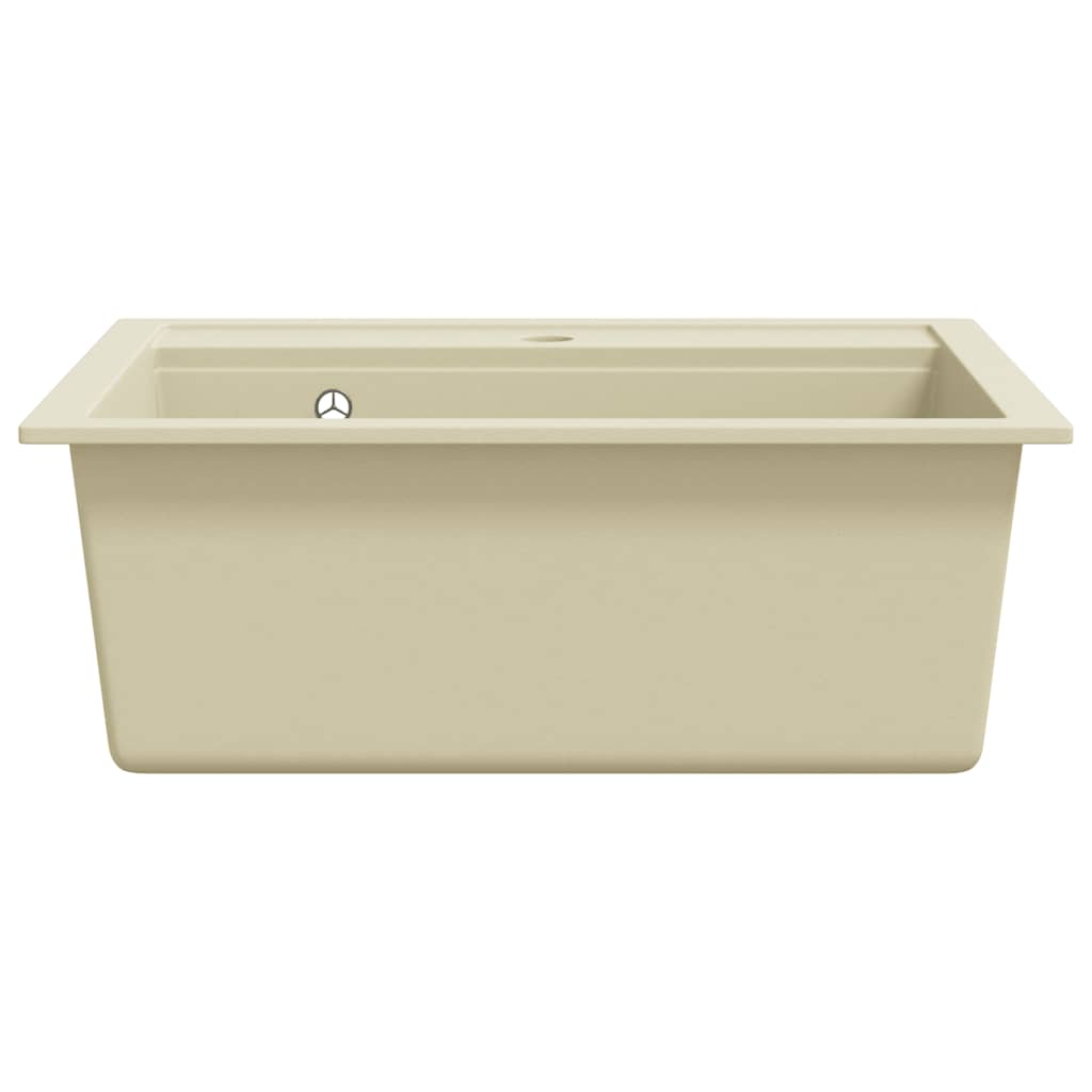 vidaXL Granite Kitchen Sink Single Basin Beige