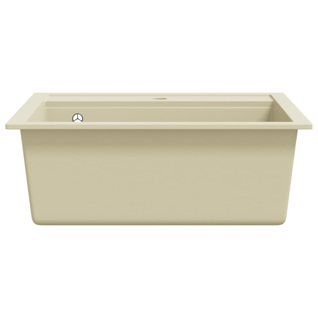 vidaXL Granite Kitchen Sink Single Basin Beige