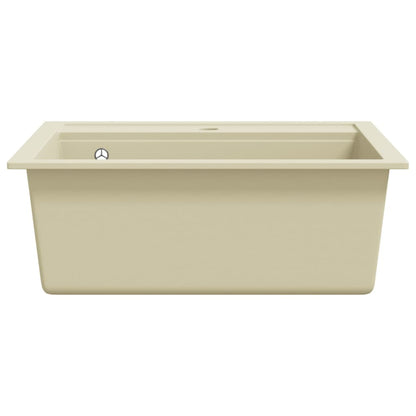 vidaXL Granite Kitchen Sink Single Basin Beige
