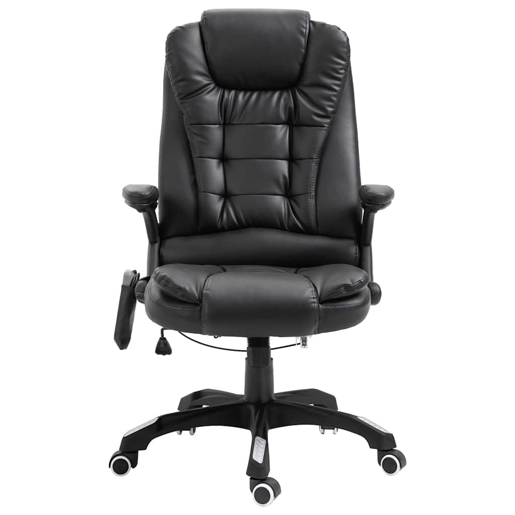 20235 vidaXL Massage Office Chair Black Faux Leather