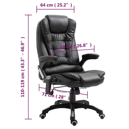 20235 vidaXL Massage Office Chair Black Faux Leather
