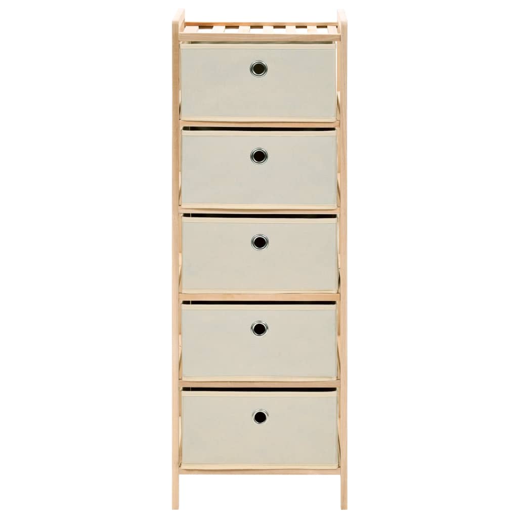 vidaXL Storage Racks with 5 Fabric Baskets 2 pcs Beige Cedar Wood