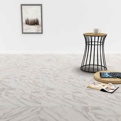 vidaXL Flooring Planks 5.11 m² 55 pcs PVC White Marble