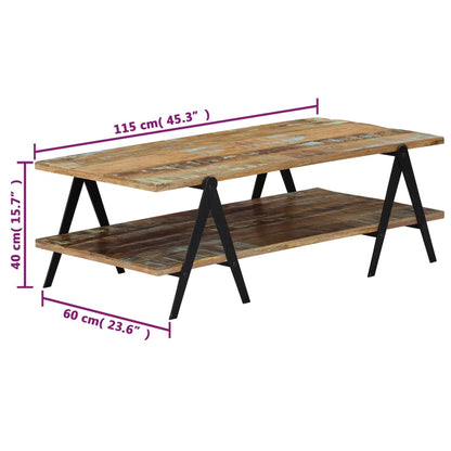 248095 vidaXL Coffee Table 115x60x40 cm Solid Reclaimed Wood