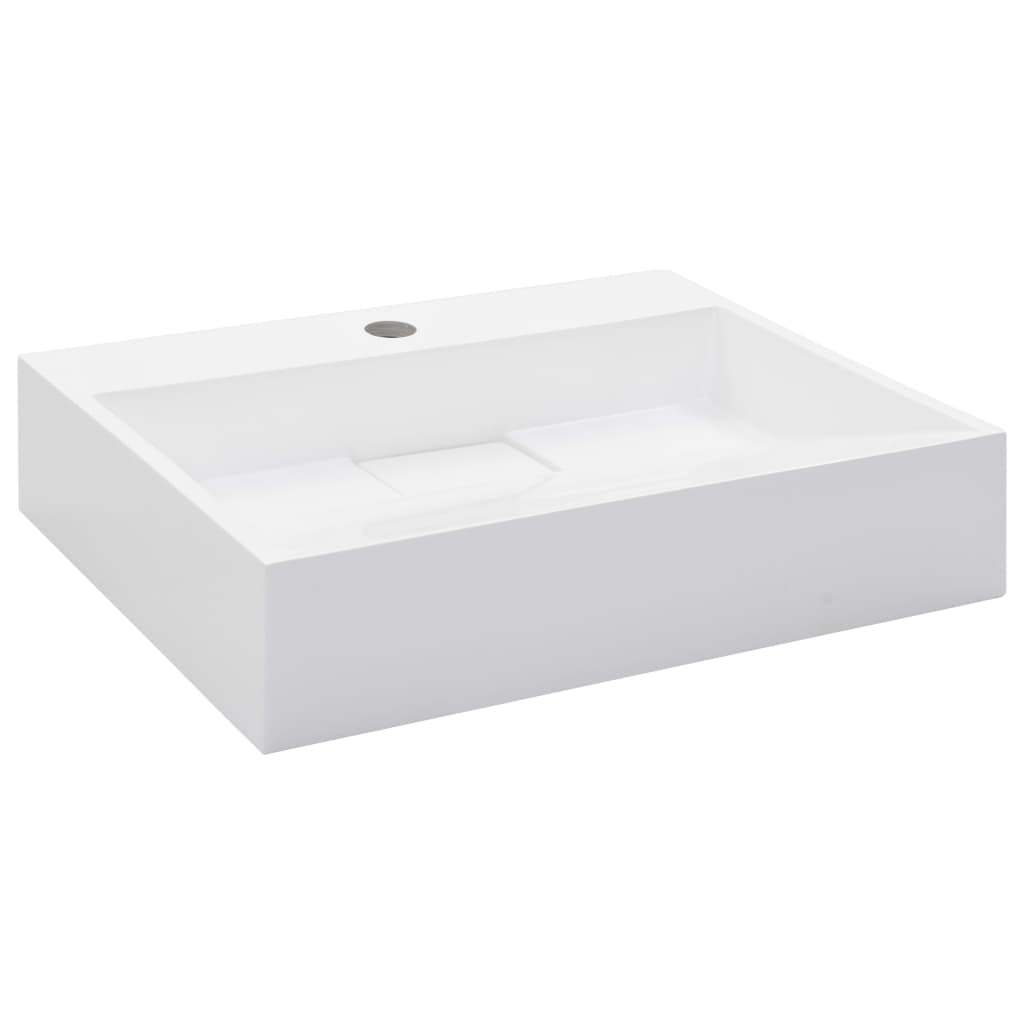 vidaXL Wash Basin 50x38x13 cm Mineral Cast/Marble Cast White