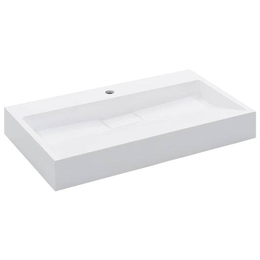 vidaXL Wash Basin 80x46x11 cm Mineral Cast/Marble Cast White