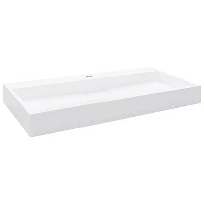 vidaXL Wash Basin 100x46x11 cm Mineral Cast/Marble Cast White