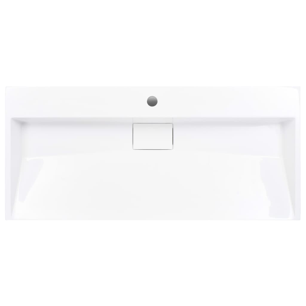 vidaXL Wash Basin 100x46x11 cm Mineral Cast/Marble Cast White