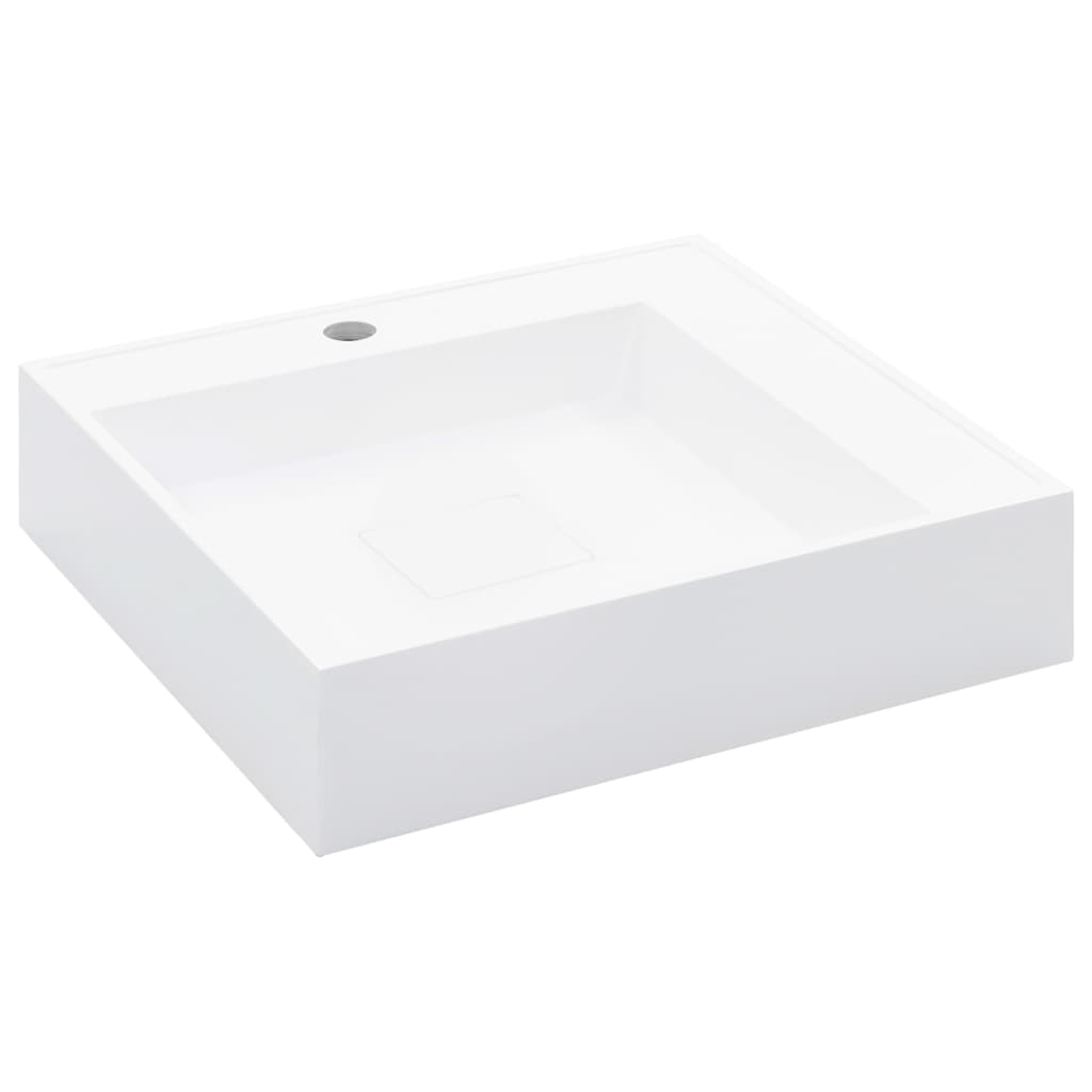 vidaXL Wash Basin 50x50x12.3 cm Mineral Cast/Marble Cast White