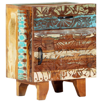 vidaXL Bed Cabinet | Multicolour | Solid reclaimed wood | 50cm | Drawers