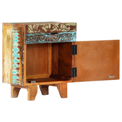 vidaXL Bed Cabinet | Multicolour | Solid reclaimed wood | 50cm | Drawers