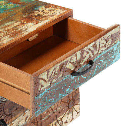 vidaXL Bed Cabinet | Multicolour | Solid reclaimed wood | 50cm | Drawers