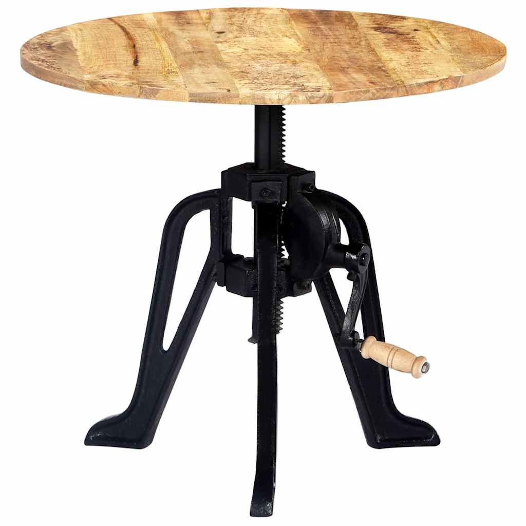 247915 vidaXL Side Table 60x(46-63) cm Solid Mango Wood and Cast Iron