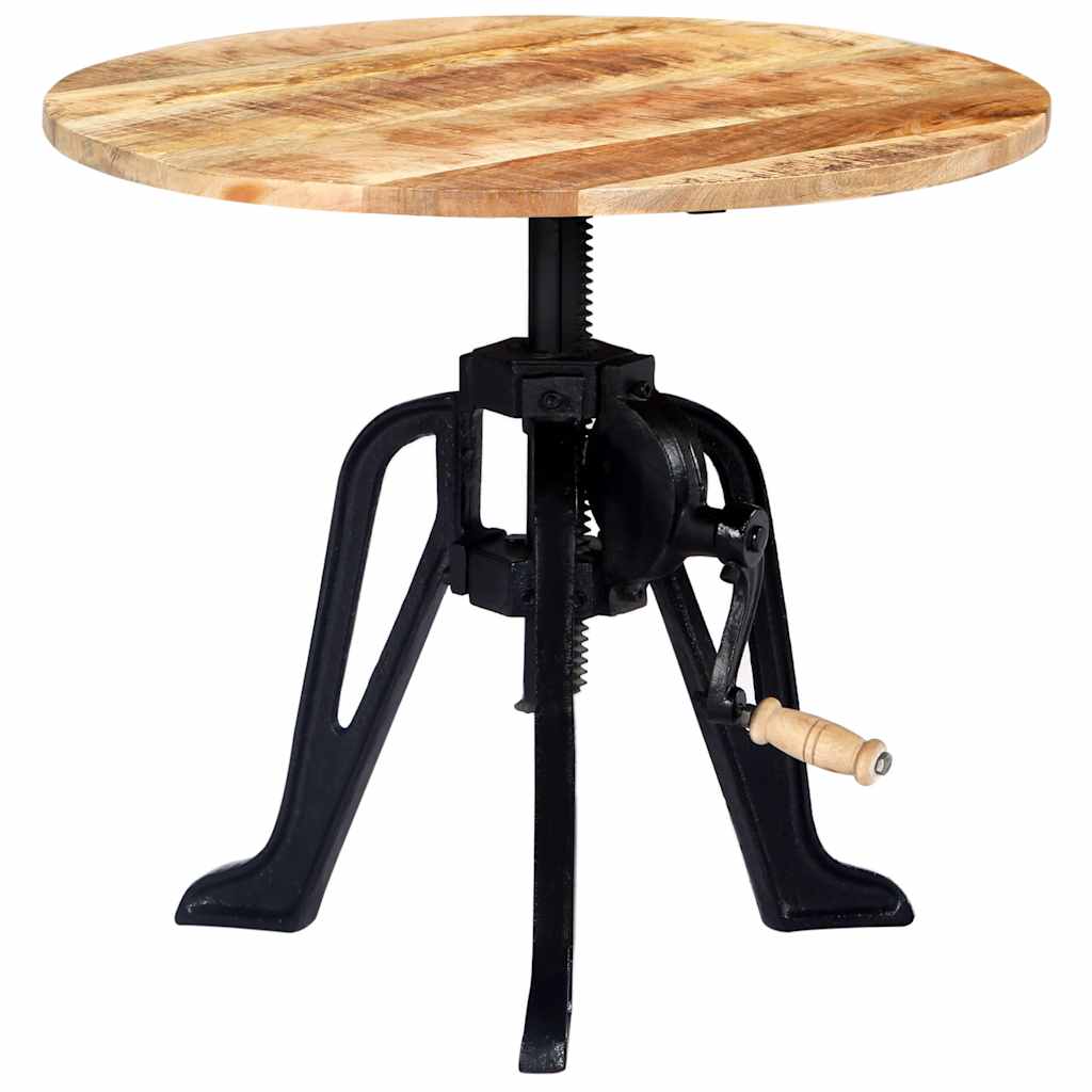 247915 vidaXL Side Table 60x(46-63) cm Solid Mango Wood and Cast Iron