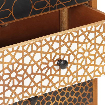 vidaXL Sideboard | Brown with printed patterns | Solid mango wood, MDF | Medium
