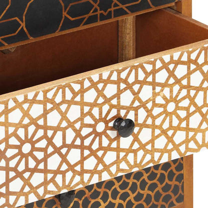 247916 vidaXL Sideboard with Printed Pattern 90x30x70 cm Solid Mango Wood