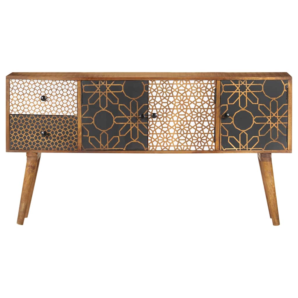 247917 vidaXL Sideboard with Printed Pattern 130x30x70 cm Solid Mango Wood
