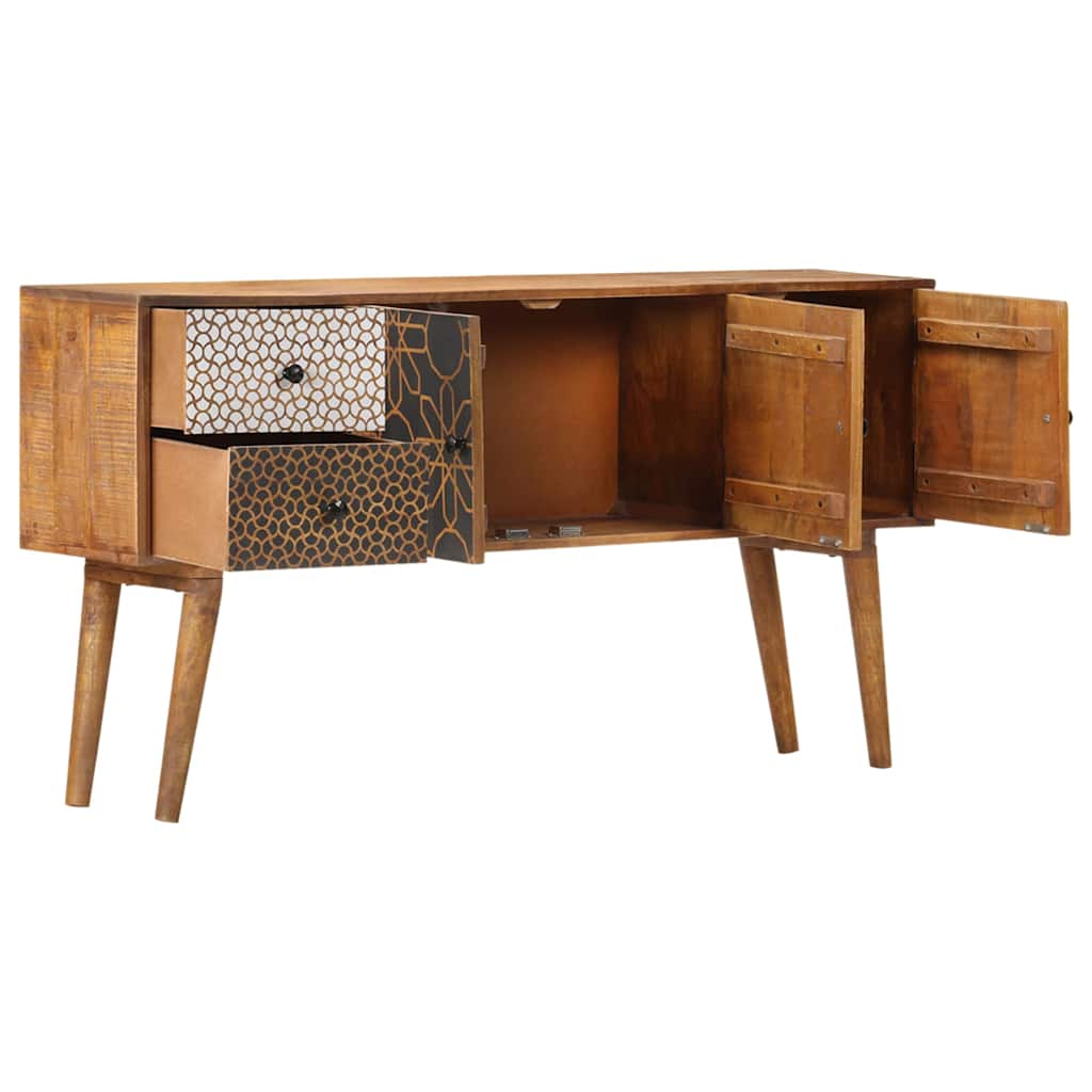 247917 vidaXL Sideboard with Printed Pattern 130x30x70 cm Solid Mango Wood