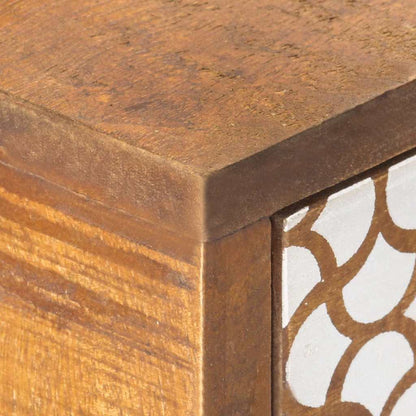 247917 vidaXL Sideboard with Printed Pattern 130x30x70 cm Solid Mango Wood