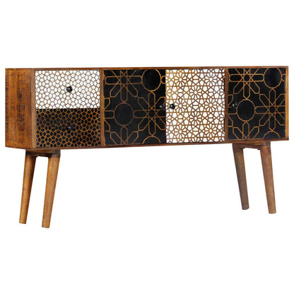 247917 vidaXL Sideboard with Printed Pattern 130x30x70 cm Solid Mango Wood