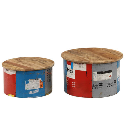 247576 vidaXL Coffee Tables 2 pcs Solid Mango Wood