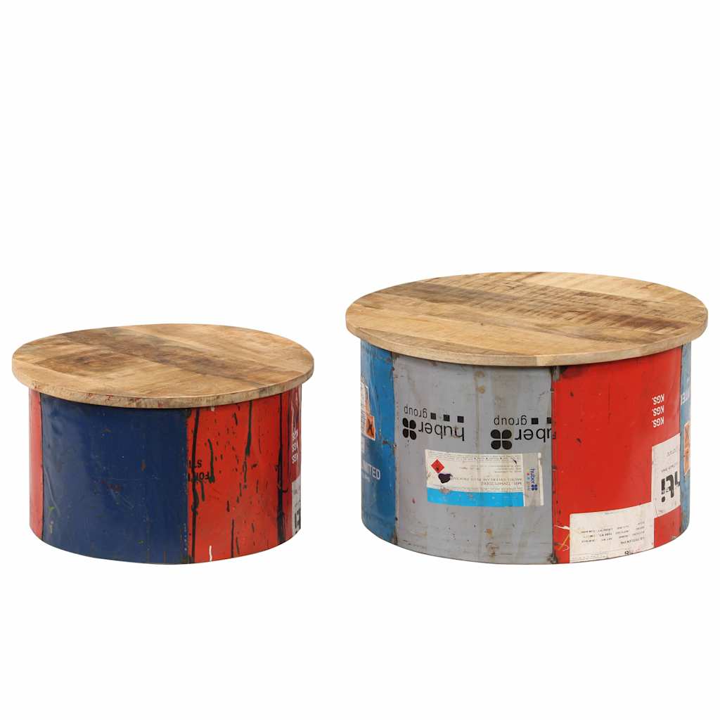 247576 vidaXL Coffee Tables 2 pcs Solid Mango Wood