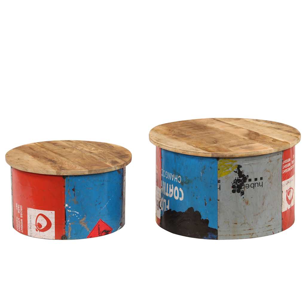 247576 vidaXL Coffee Tables 2 pcs Solid Mango Wood