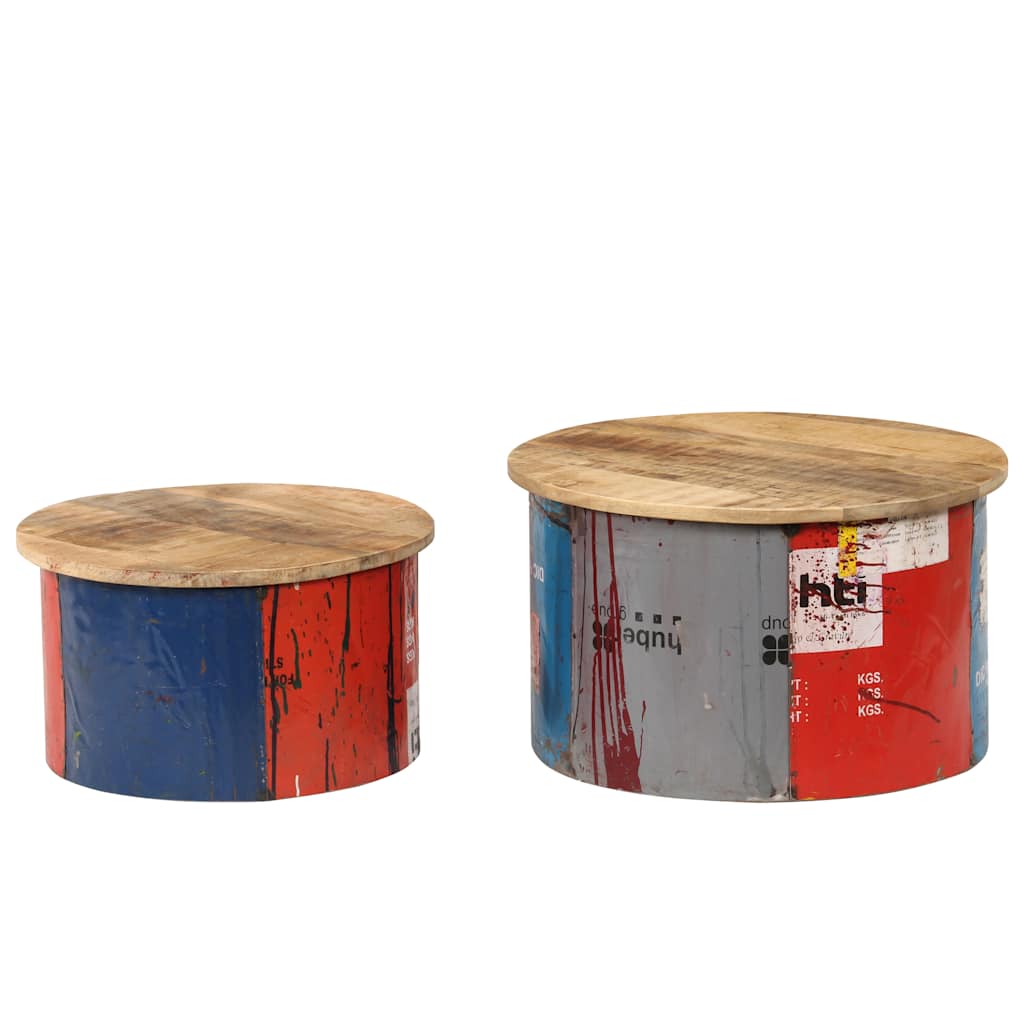 247576 vidaXL Coffee Tables 2 pcs Solid Mango Wood