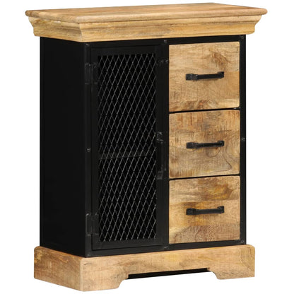 vidaXL Sideboard | Brown and Black | Solid Mango Wood and Powder-Coated Iron