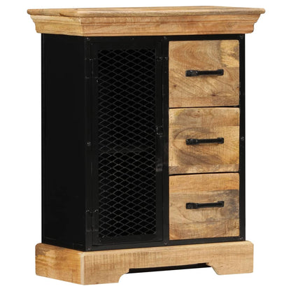 vidaXL Sideboard | Brown and Black | Solid Mango Wood and Powder-Coated Iron