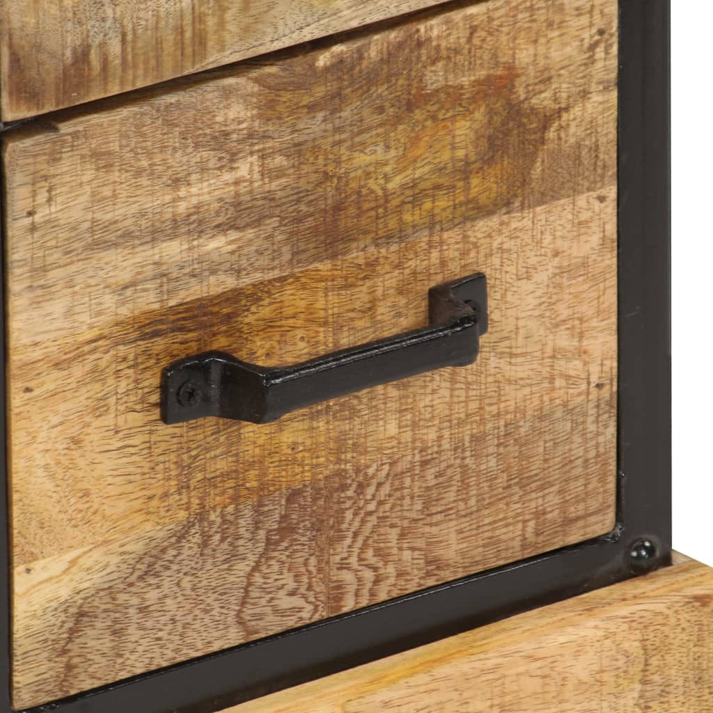 vidaXL Sideboard | Brown and Black | Solid Mango Wood and Powder-Coated Iron