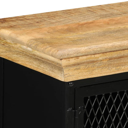vidaXL Sideboard | Brown and Black | Solid Mango Wood and Powder-Coated Iron