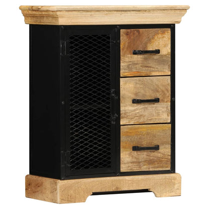 vidaXL Sideboard | Brown and Black | Solid Mango Wood and Powder-Coated Iron
