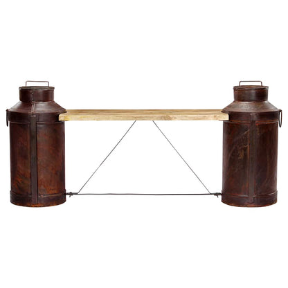 vidaXL Milk Bottle Bench 150x33x64 cm Solid Mango Wood