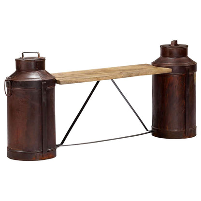 vidaXL Milk Bottle Bench 150x33x64 cm Solid Mango Wood