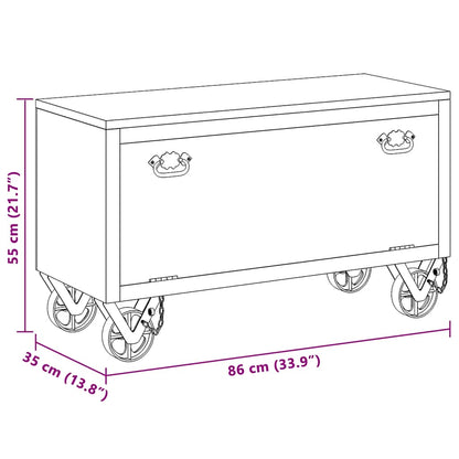 vidaXL Shoe Cabinet 86x35x55 cm Solid Mango Wood