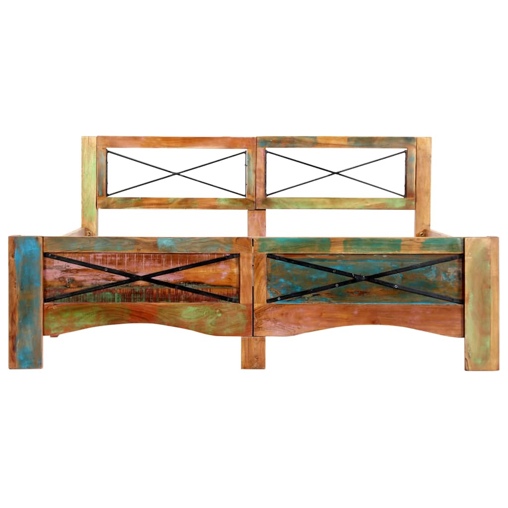 vidaXL Bed Frame without Mattress Solid Reclaimed Wood 140x200 cm