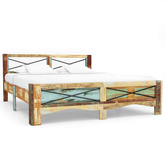 vidaXL Bed Frame without Mattress Solid Reclaimed Wood 160x200 cm